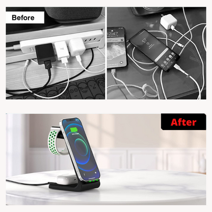 Before and after wireless charger view